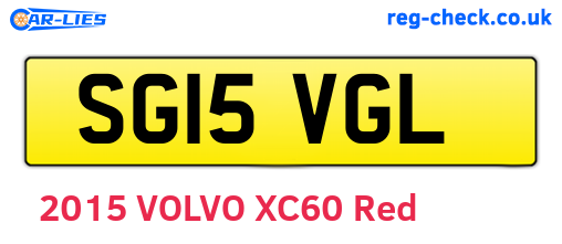 SG15VGL are the vehicle registration plates.