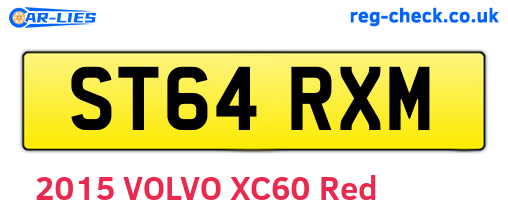 ST64RXM are the vehicle registration plates.