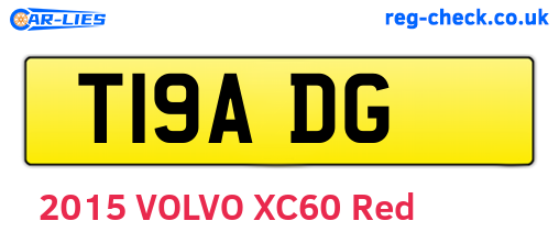 T19ADG are the vehicle registration plates.
