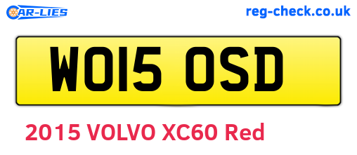 WO15OSD are the vehicle registration plates.