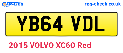 YB64VDL are the vehicle registration plates.