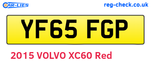 YF65FGP are the vehicle registration plates.