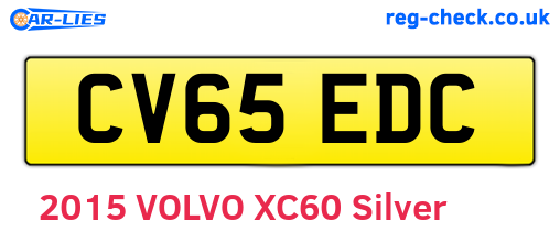 CV65EDC are the vehicle registration plates.