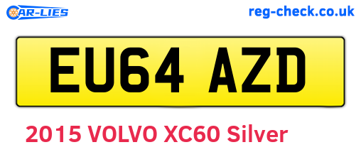 EU64AZD are the vehicle registration plates.