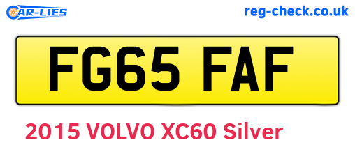 FG65FAF are the vehicle registration plates.