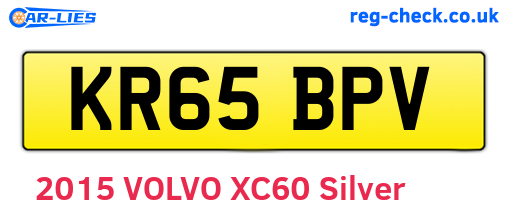KR65BPV are the vehicle registration plates.