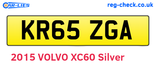 KR65ZGA are the vehicle registration plates.