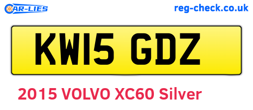 KW15GDZ are the vehicle registration plates.