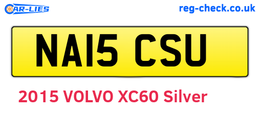 NA15CSU are the vehicle registration plates.