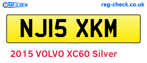 NJ15XKM are the vehicle registration plates.