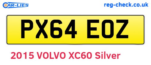 PX64EOZ are the vehicle registration plates.
