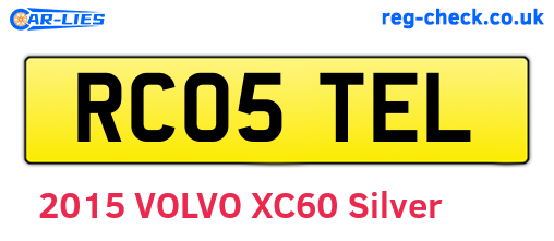 RC05TEL are the vehicle registration plates.