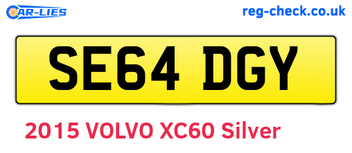 SE64DGY are the vehicle registration plates.