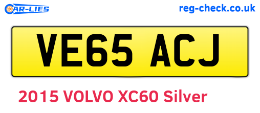VE65ACJ are the vehicle registration plates.