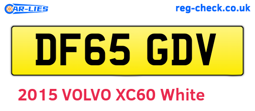 DF65GDV are the vehicle registration plates.