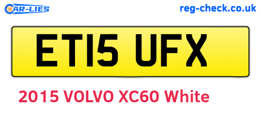 ET15UFX are the vehicle registration plates.