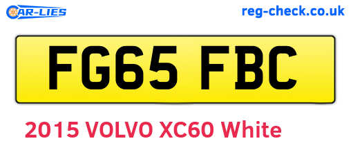 FG65FBC are the vehicle registration plates.