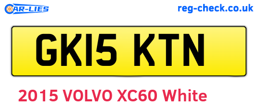 GK15KTN are the vehicle registration plates.