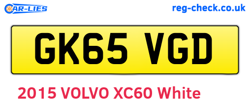 GK65VGD are the vehicle registration plates.