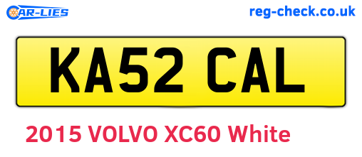 KA52CAL are the vehicle registration plates.