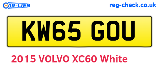 KW65GOU are the vehicle registration plates.