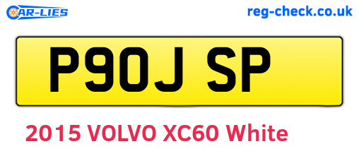 P90JSP are the vehicle registration plates.