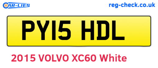 PY15HDL are the vehicle registration plates.