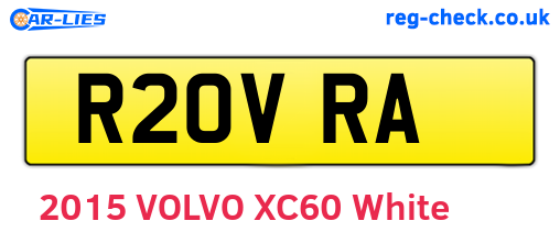R20VRA are the vehicle registration plates.