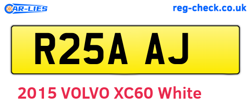 R25AAJ are the vehicle registration plates.