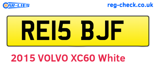 RE15BJF are the vehicle registration plates.