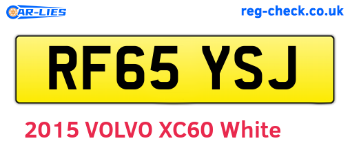 RF65YSJ are the vehicle registration plates.