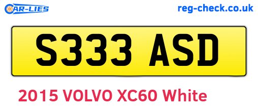 S333ASD are the vehicle registration plates.