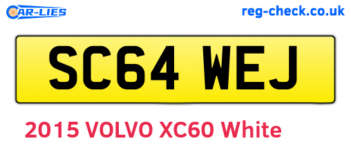 SC64WEJ are the vehicle registration plates.