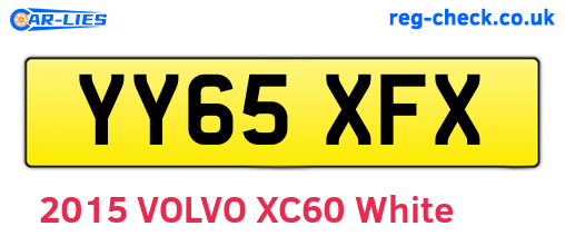 YY65XFX are the vehicle registration plates.