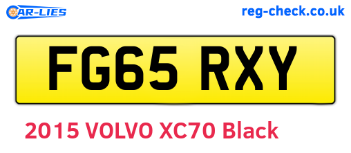 FG65RXY are the vehicle registration plates.