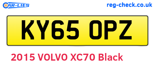KY65OPZ are the vehicle registration plates.