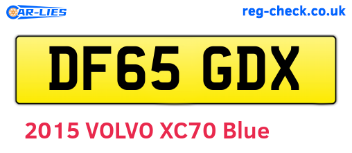 DF65GDX are the vehicle registration plates.