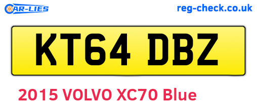 KT64DBZ are the vehicle registration plates.
