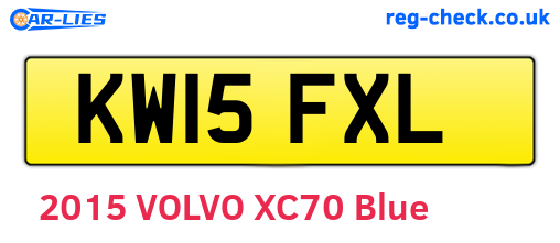 KW15FXL are the vehicle registration plates.