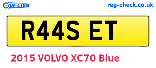 R44SET are the vehicle registration plates.