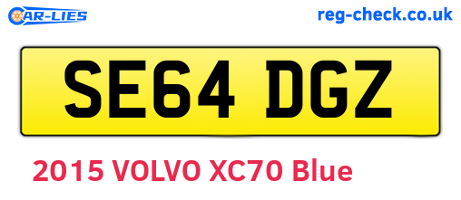 SE64DGZ are the vehicle registration plates.