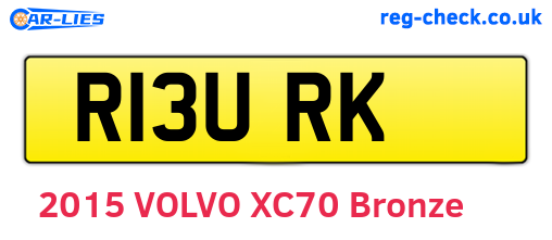 R13URK are the vehicle registration plates.
