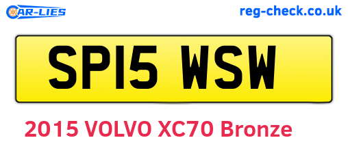SP15WSW are the vehicle registration plates.