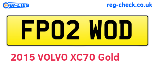 FP02WOD are the vehicle registration plates.