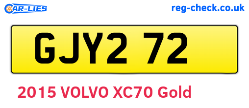 GJY272 are the vehicle registration plates.