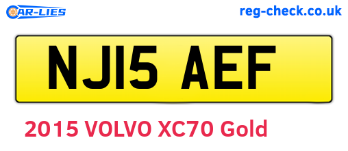NJ15AEF are the vehicle registration plates.