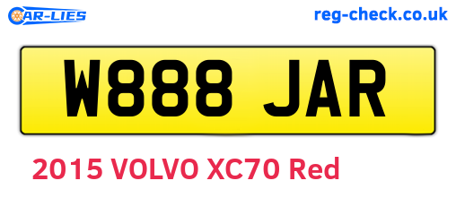 W888JAR are the vehicle registration plates.