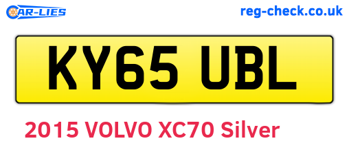 KY65UBL are the vehicle registration plates.