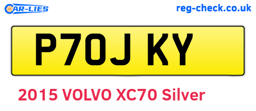 P70JKY are the vehicle registration plates.