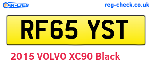 RF65YST are the vehicle registration plates.